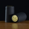 Black (Matte) Shrink Capsules w/ Gold Foil Top - 100 Pack